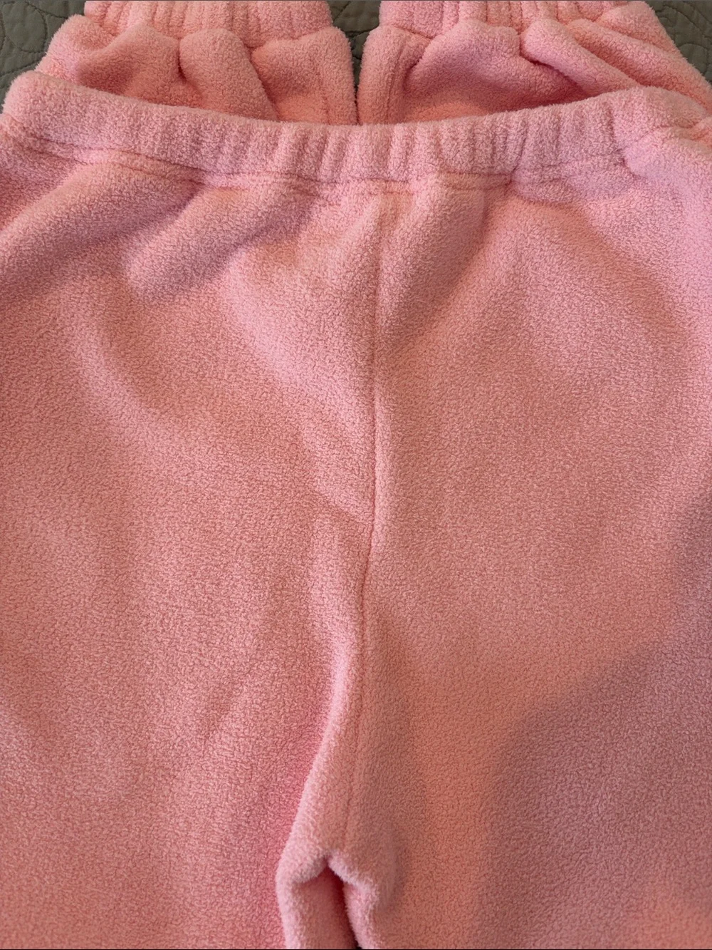 Pink Fleece Bottoms with Christmas Tree Embroidery - Picture 4 of 4